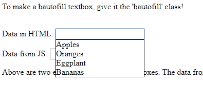 buatofill html autocomplete library.
